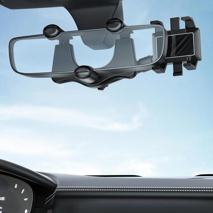 Rearview Mirror Phone Holder For Car Rotatable And Retractable Car Pho