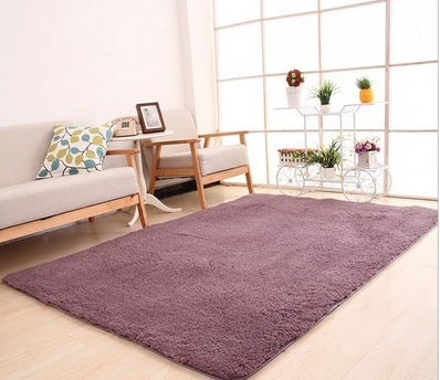 Living Room Rug Area Solid Carpet Fluffy Soft Home Decor White Plush C