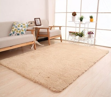 Living Room Rug Area Solid Carpet Fluffy Soft Home Decor White Plush C