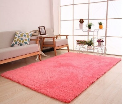 Living Room Rug Area Solid Carpet Fluffy Soft Home Decor White Plush C