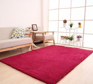 Living Room Rug Area Solid Carpet Fluffy Soft Home Decor White Plush C