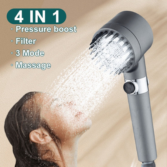 3 Modes Shower Head High Pressure Showerhead Portable Filter Rainfall