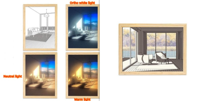 Illuminated Picture LED Decorative Light Painting Bedside Picture Styl