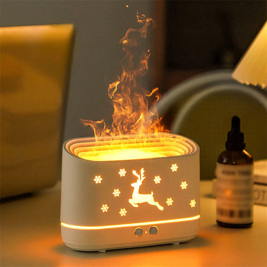 Elk Flame Humidifier Diffuser Mute Household Atmosphere Lamp Christmas